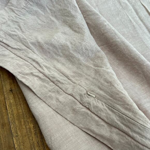 Hotel Collection Duvet Cover Full/Queen Beige 100% Linen Zip - Picture 4 of 10